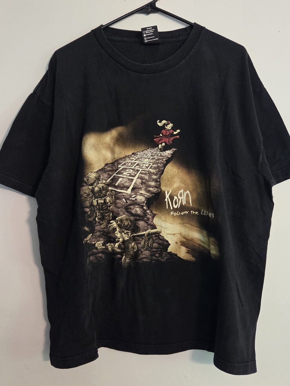 Vintage Korn Shirt Mens XL Black 90s Band Tee "Follow The Leader" 1998 Giant